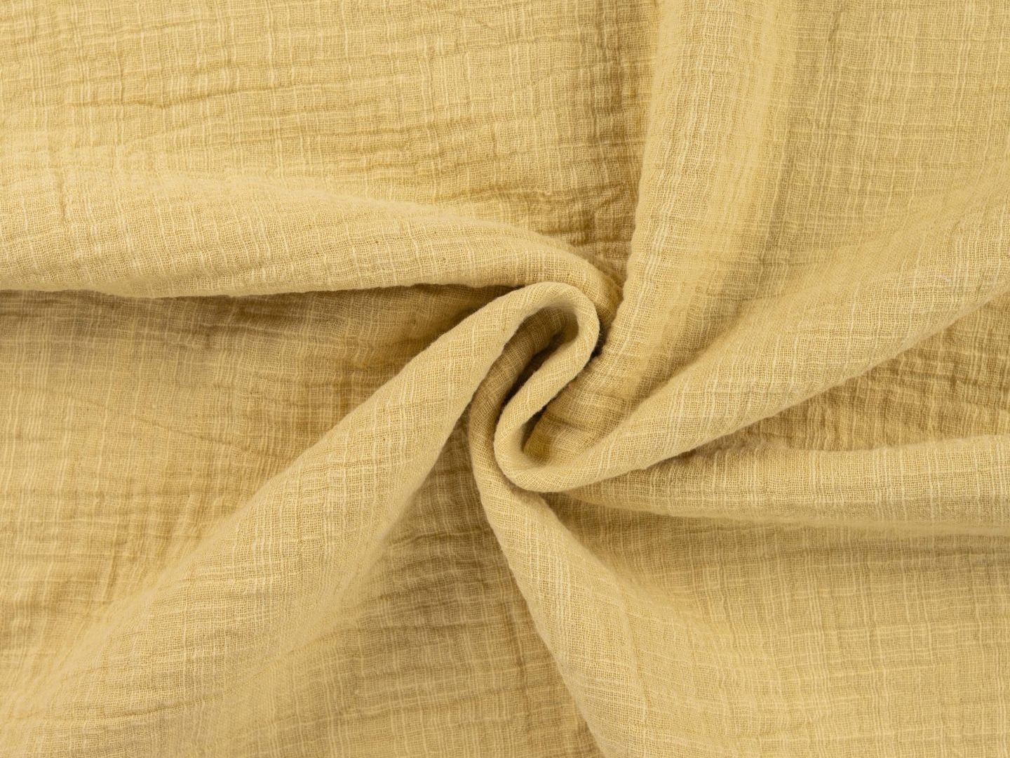 Slub Muslin-Double Gaze hellgelb