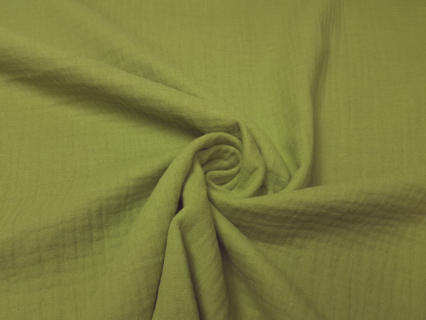 Muslin Double Gaze Uni grasgrün