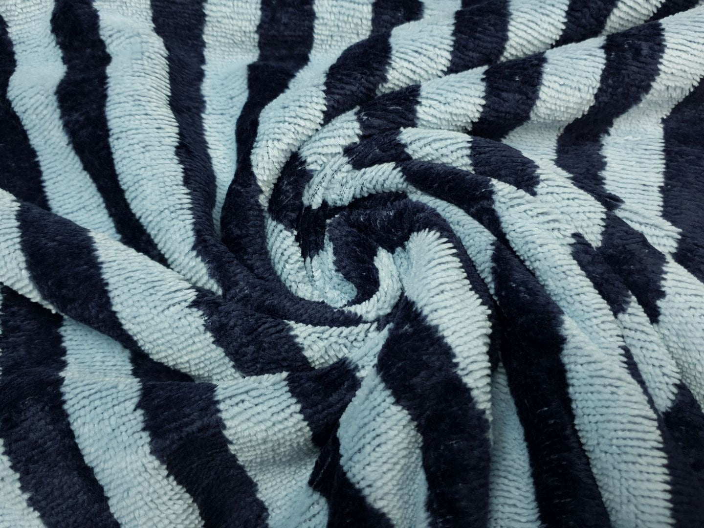 Bamboo-Frottee Stripes hellblau/dunkelblau