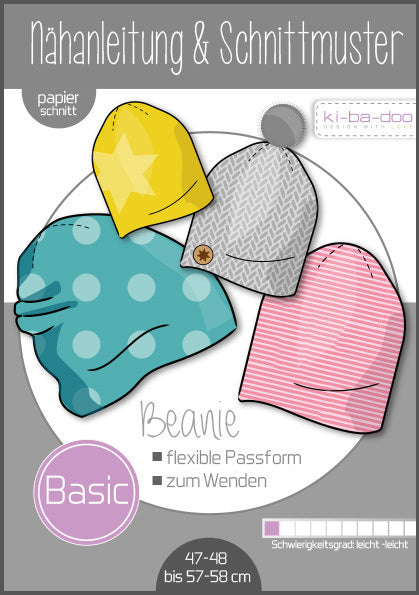 Basic Beanie, Ki-ba-doo Papierschnittmuster