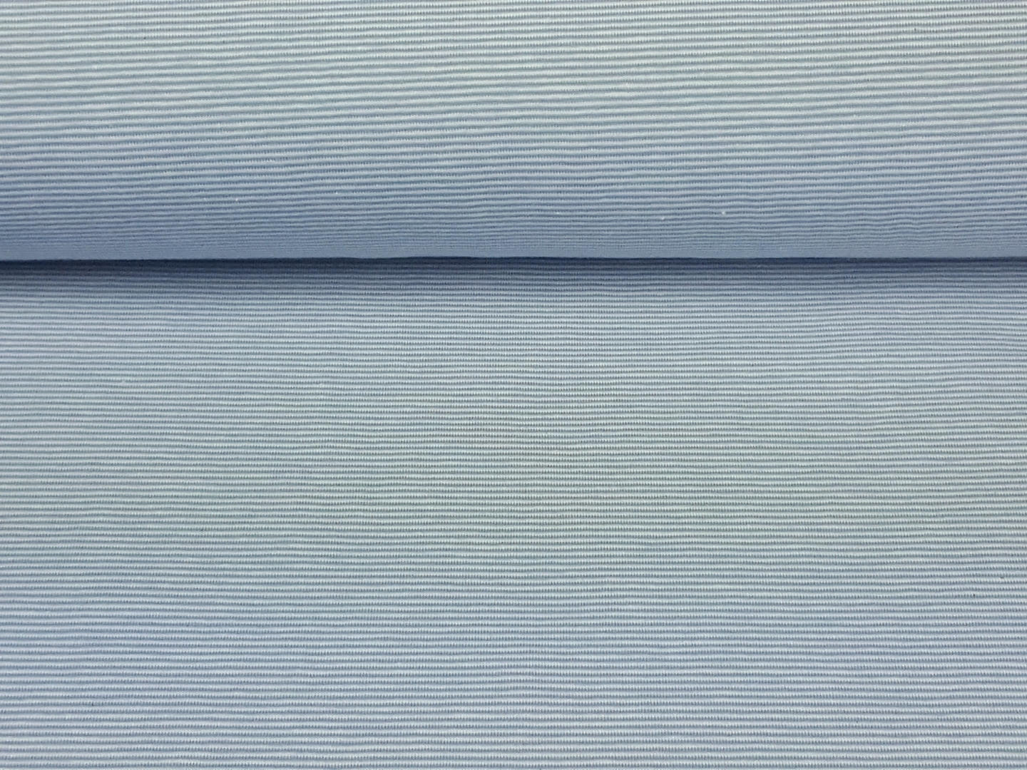 Baumwolljersey gestreift hellblau/weiss