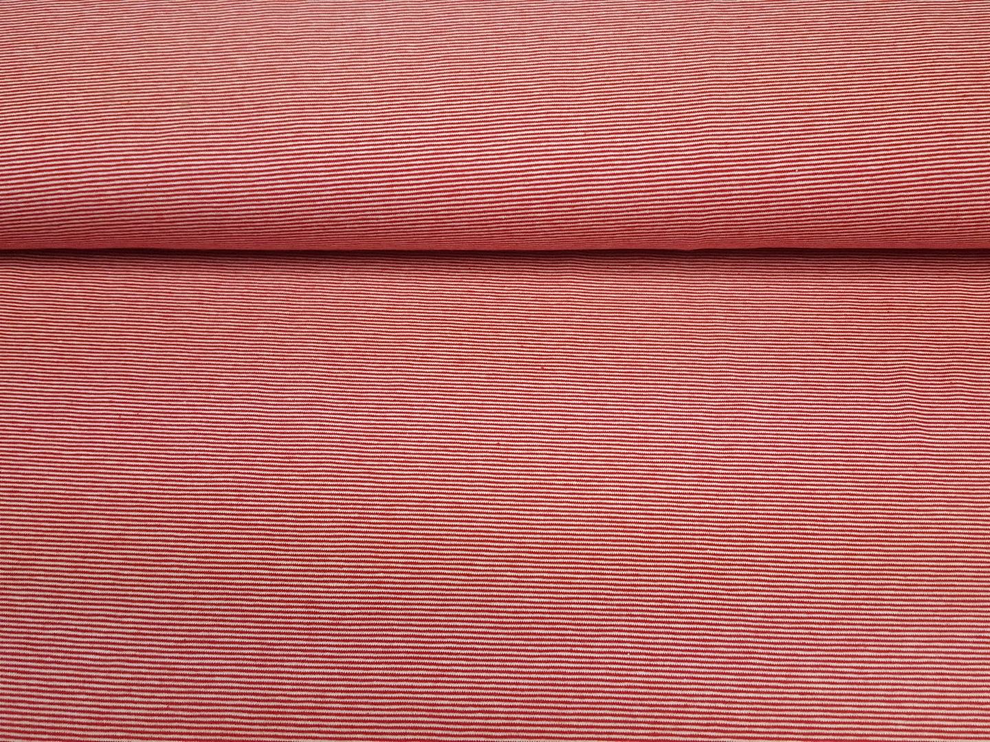Baumwolljersey gestreift rot/weiss
