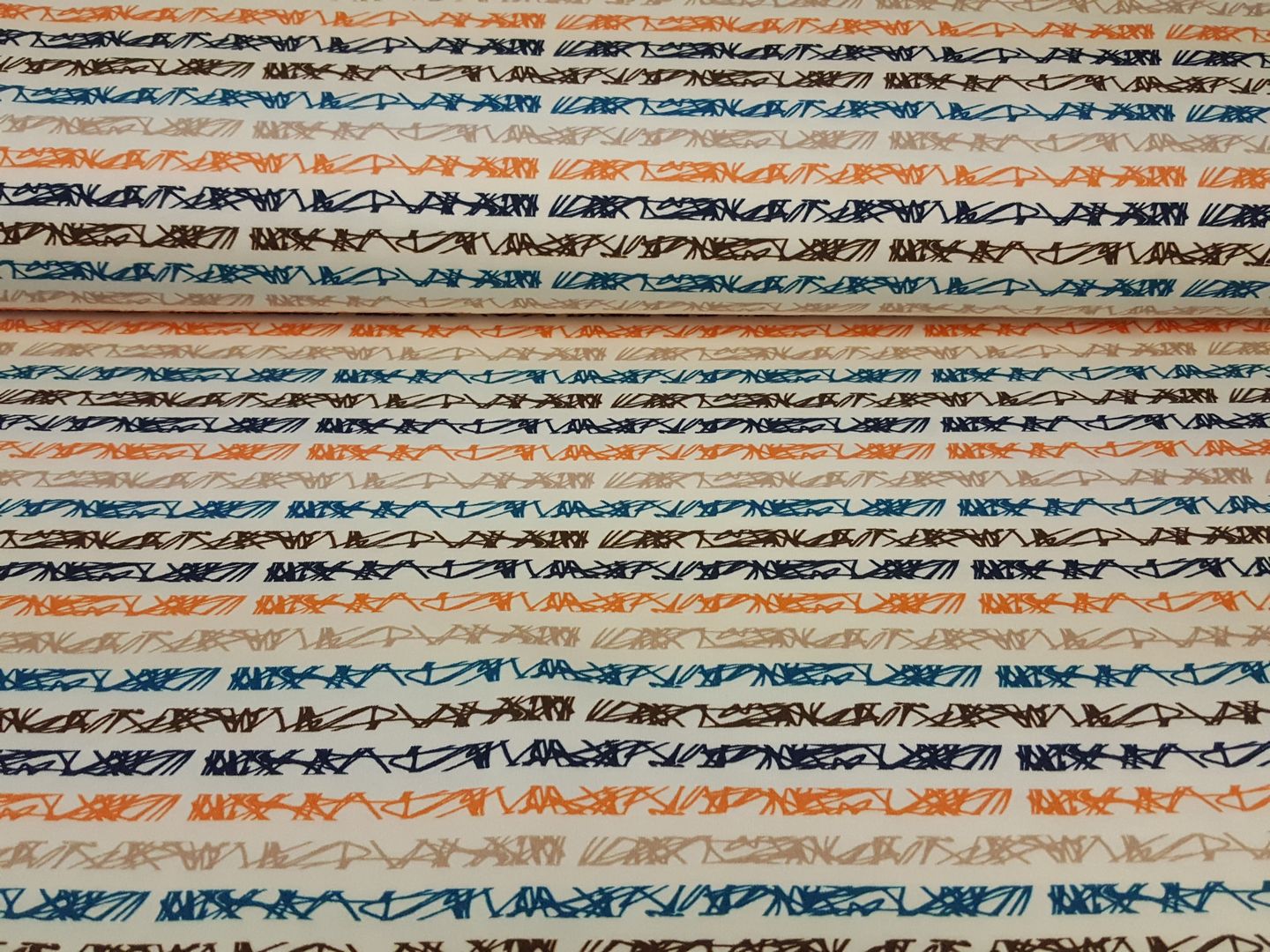 Beary Strip offwhite/petrol/dunkelblau/orange