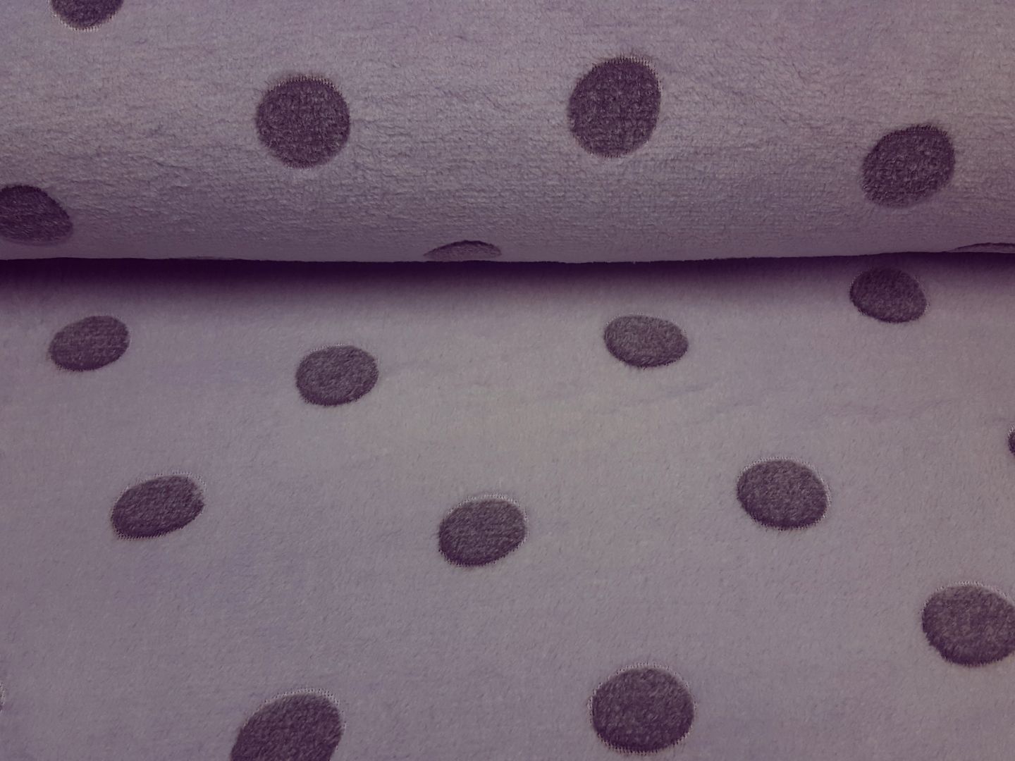 Wellnessfleece Big Dots lila/violett