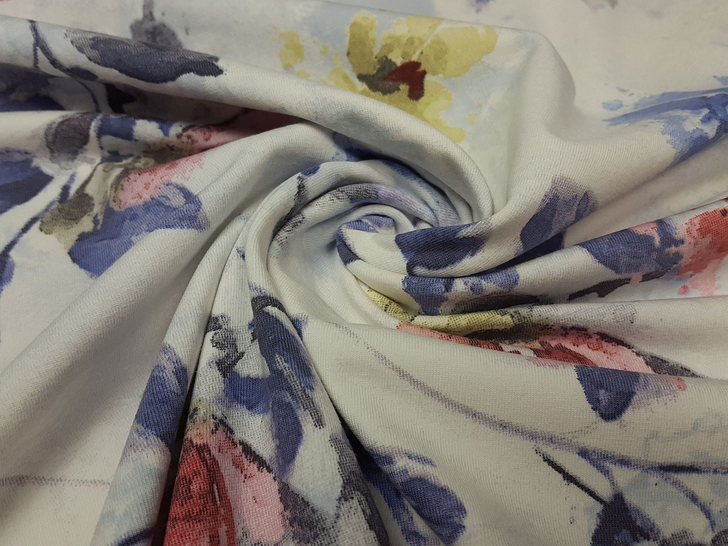 Bio-Baumwolljersey Traum in pastell hellblau/vanille/grau