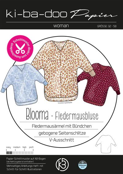 Bluse Blooma, Ki-ba-doo Papierschnittmuster
