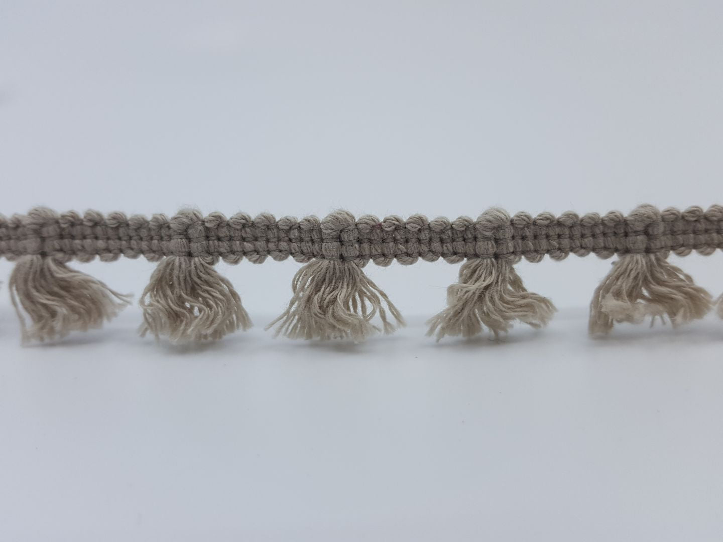 Boho Fransenband am Meter 15mm breit, schlamm