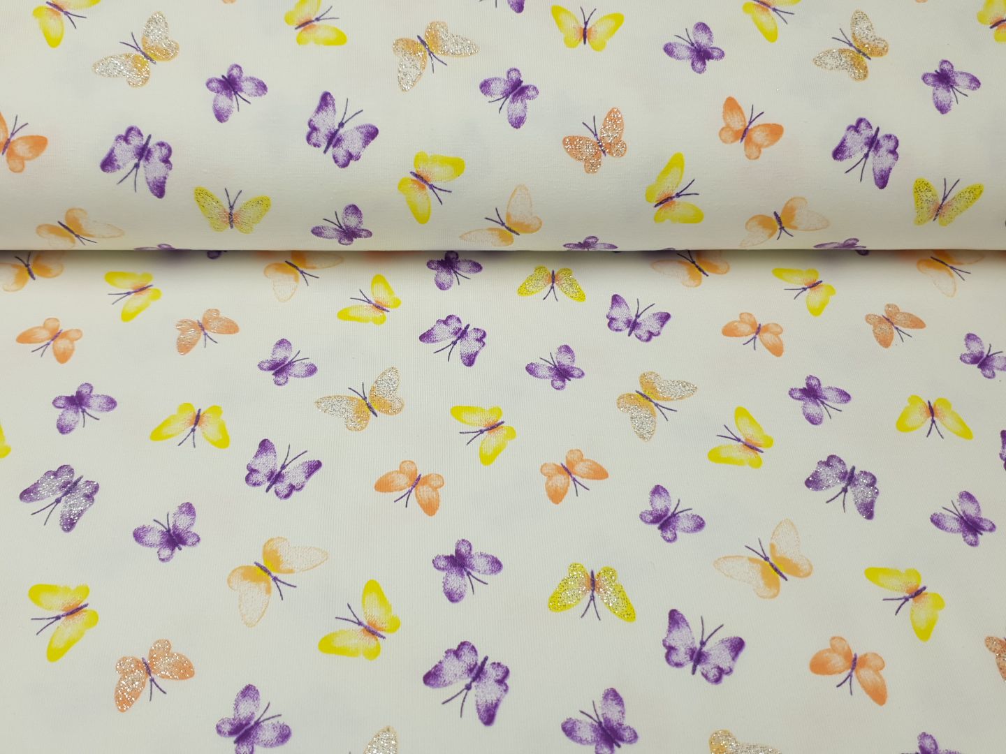 Butterflies offwhite/gelb/violett/glitter