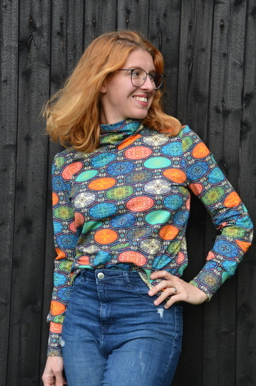 Papierschnittmuster Rollkragen Pullover Damen von Fadenkäfer