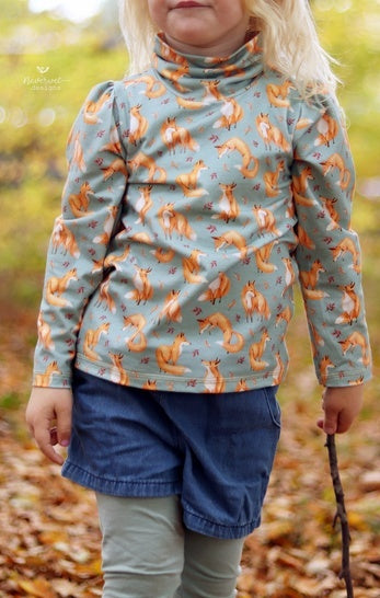 Papierschnittmuster Rollkragen Pullover Kinder von Fadenkäfer