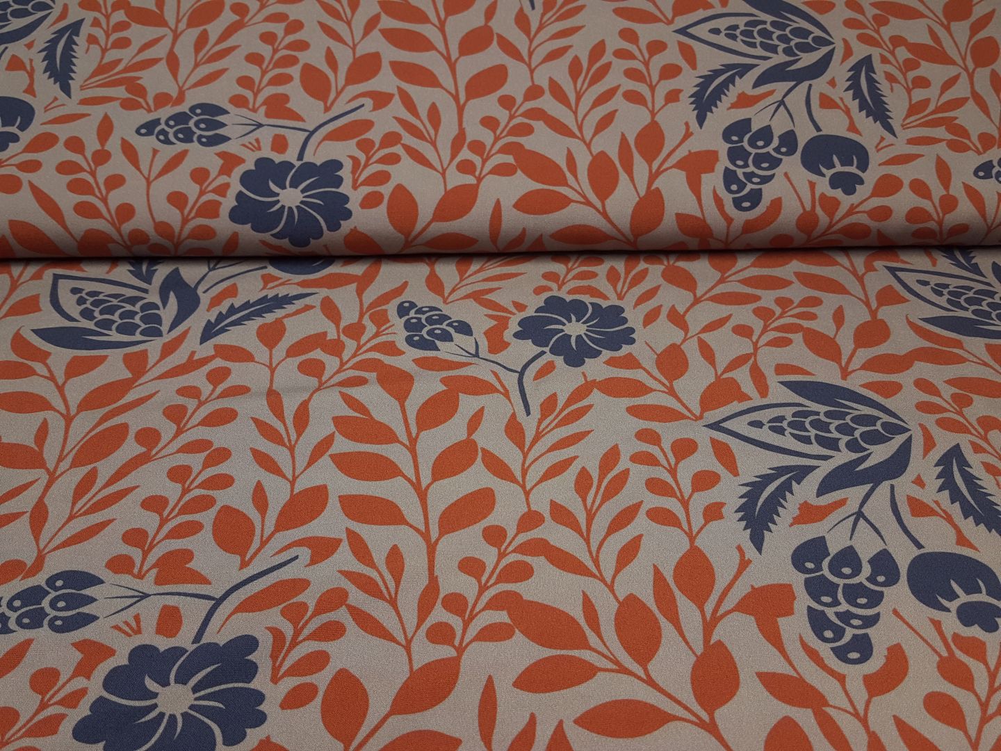 Claverie moosgrau/rost/jeansblau