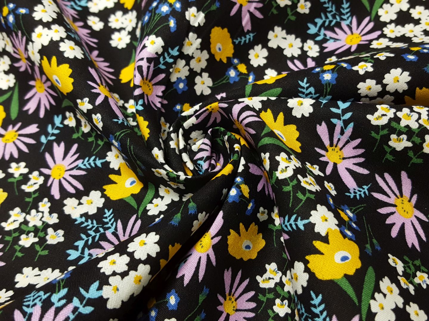 Daisies schwarz/flieder/gelb