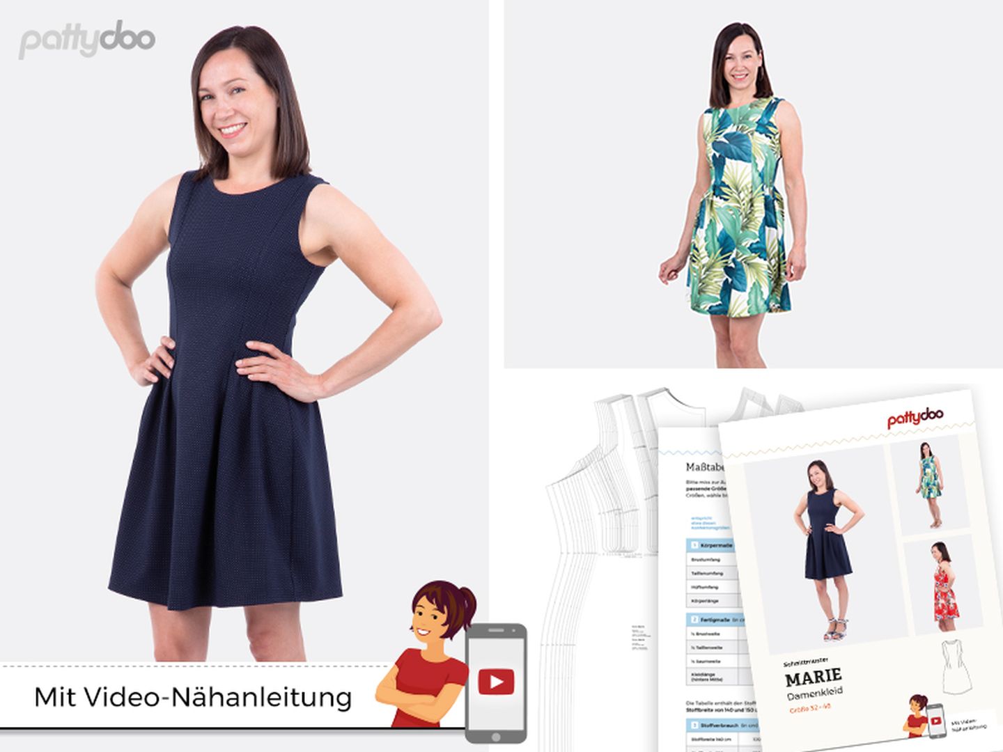 Damenkleid Marie Papierschnittmuster