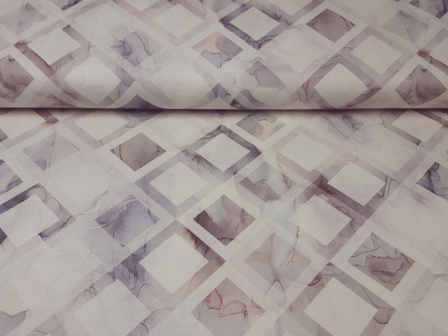 Diagonal Check offwhite/taupe/grau
