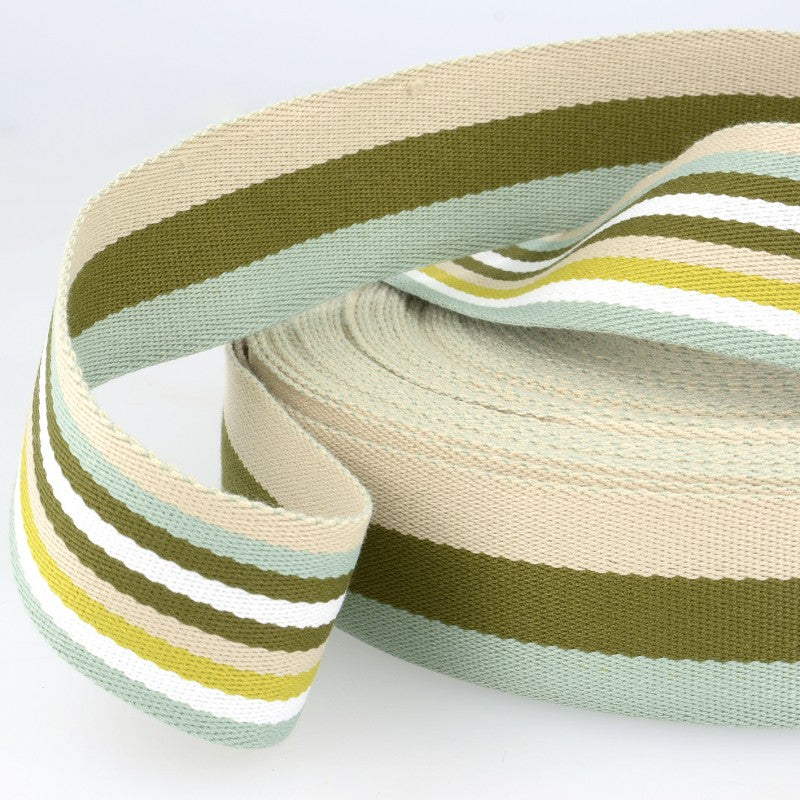 doppelseitiges Gurtband 40mm grün/beige