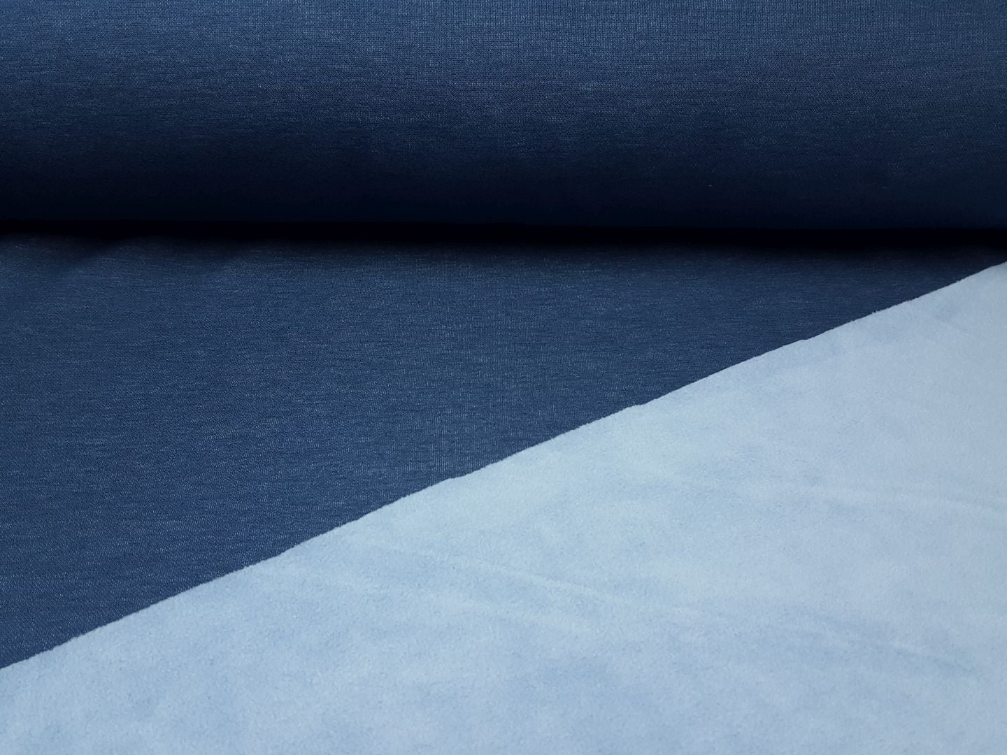 Doubleface Sweat jeansblau melange