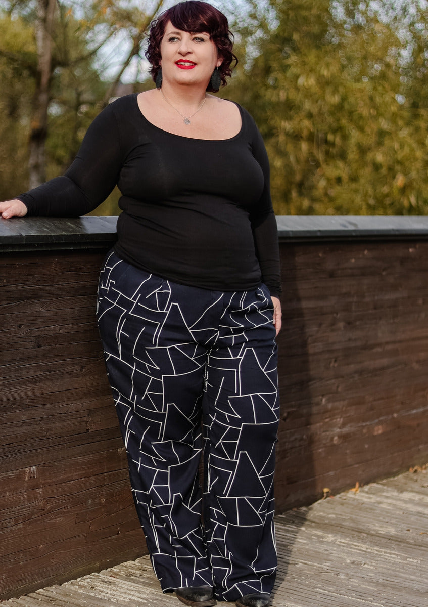 Bundfaltenhose Gesa Damen, Ki-ba-doo Papierschnittmuster