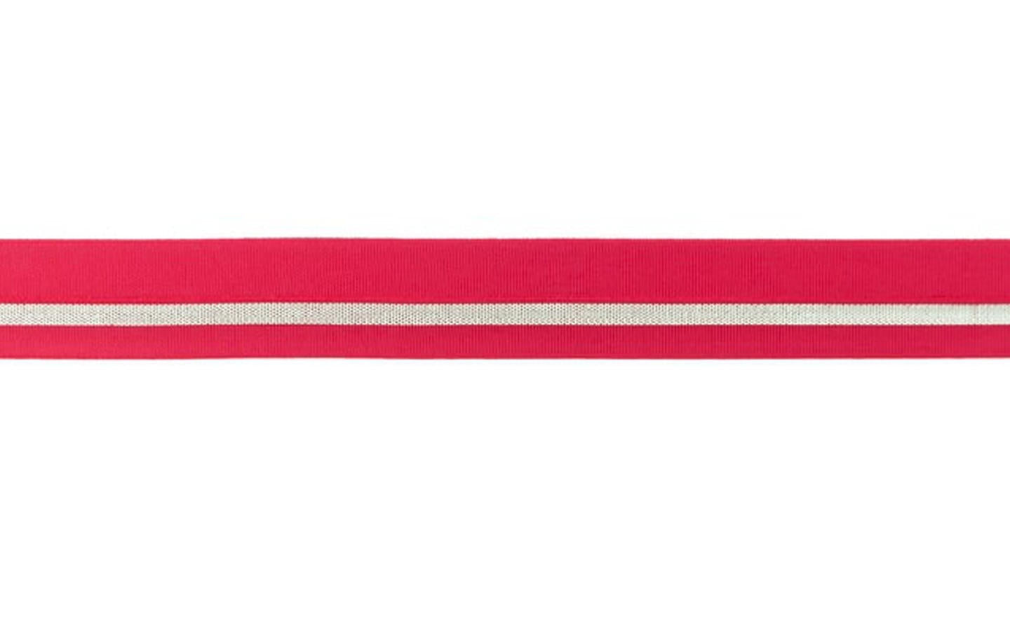 elastisches Einfassband Lurex Streifen fuchsia