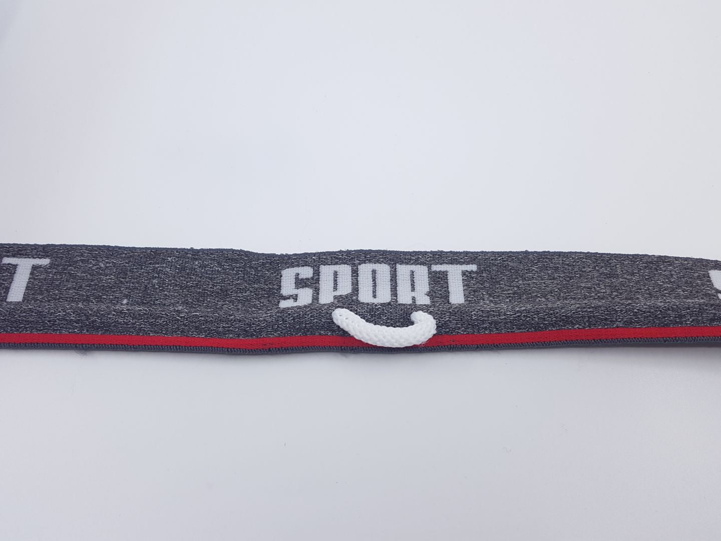 Elastisches Gummiband mit Kordel 40mm Sport grau melange