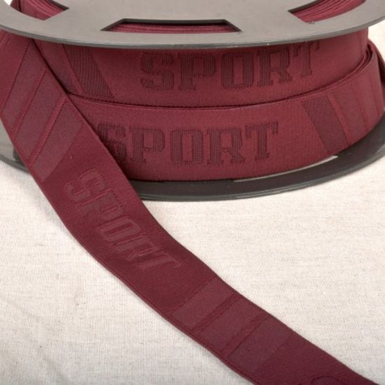 Elastisches Gummiband Sport 32mm bordeaux