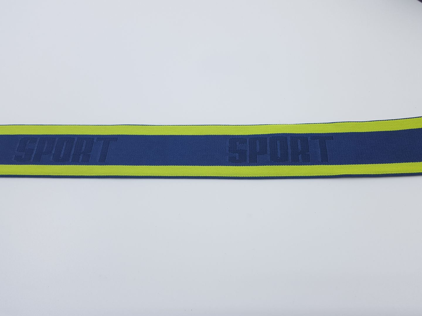 Elastisches Gummiband Sport dunkelblau/neongelb