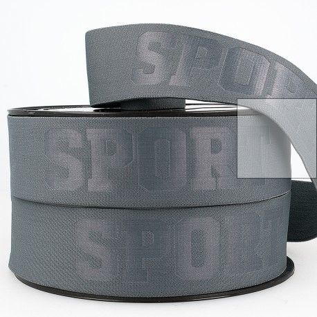 Elastisches Gummiband 40mm Sport grau