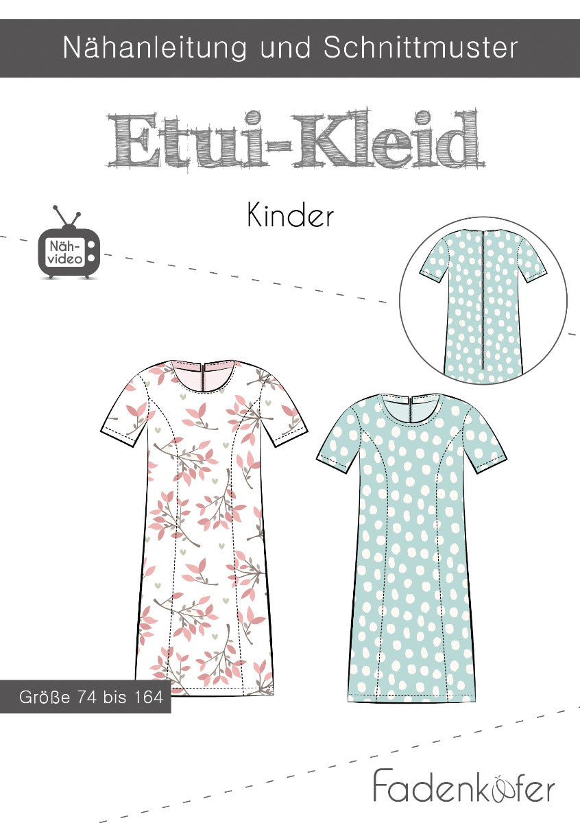 Papierschnittmuster Etuikleid Kinder von Fadenkäfer