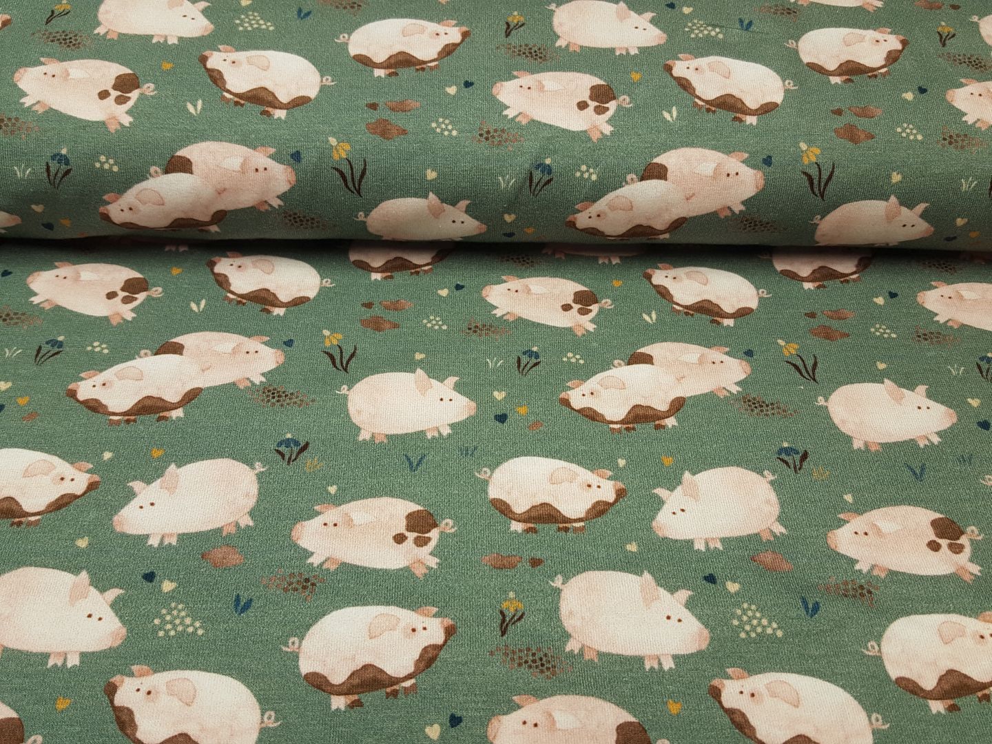 Fancy Piggy dusty green/rosa/braun