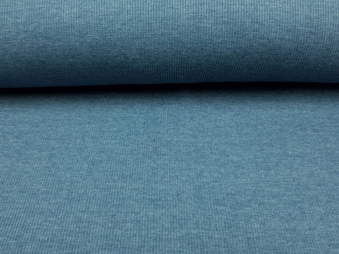 Feinripp Bündchen denim melange