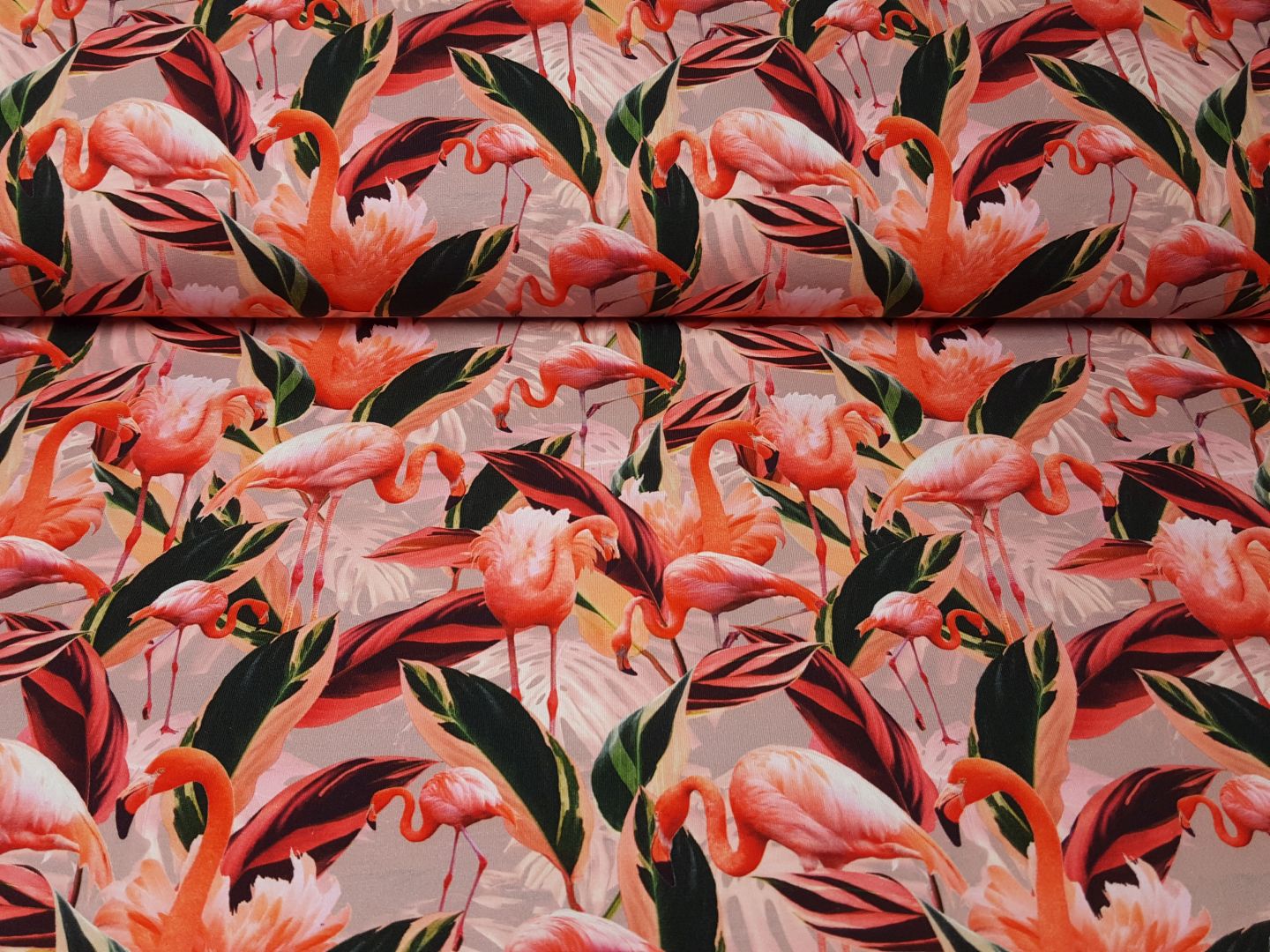 Flamingo koralle/rosa/dunkelgrün