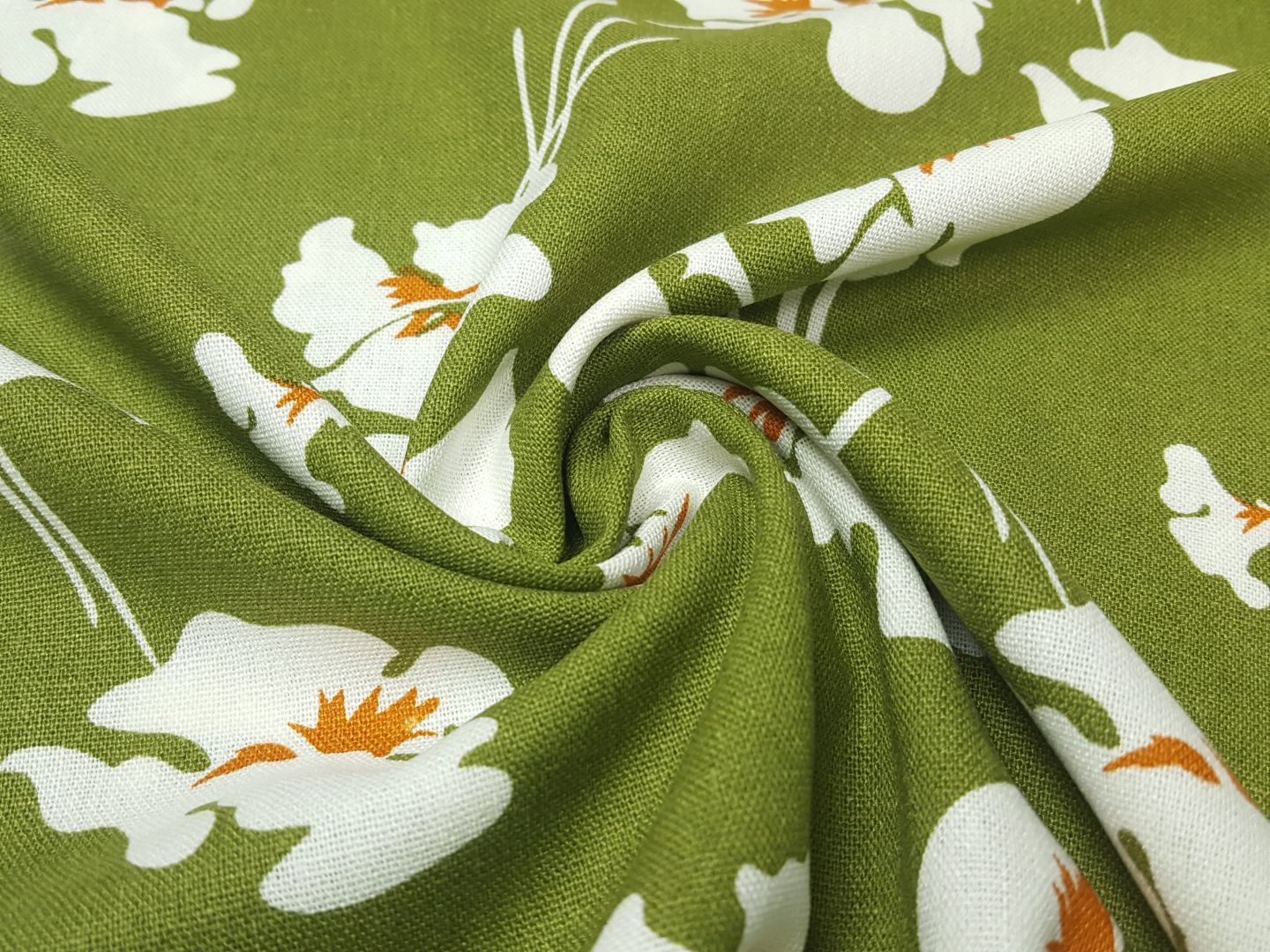 Einzelstück Flora kiwigrün/offwhite/rost