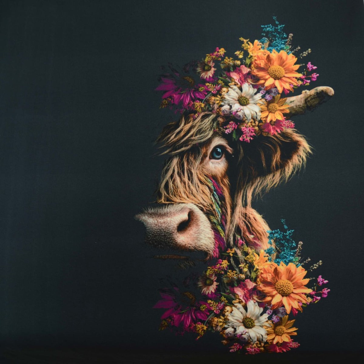 Flower Elsa anthrazit/braun/bunt