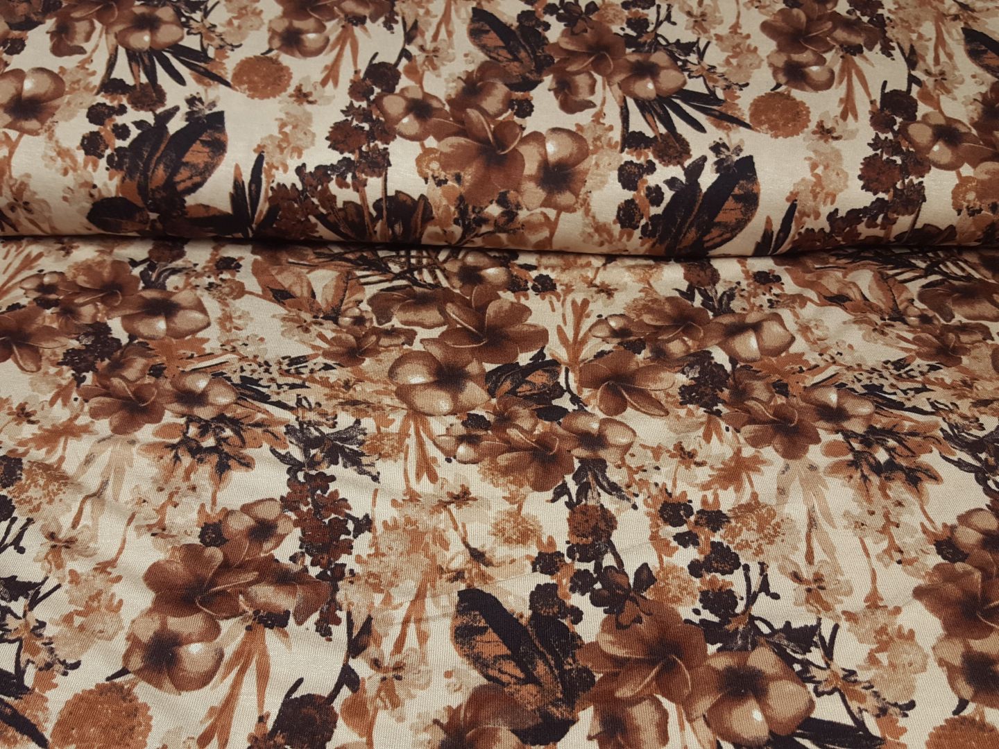 Flowers creme/fuchsbraun/braun