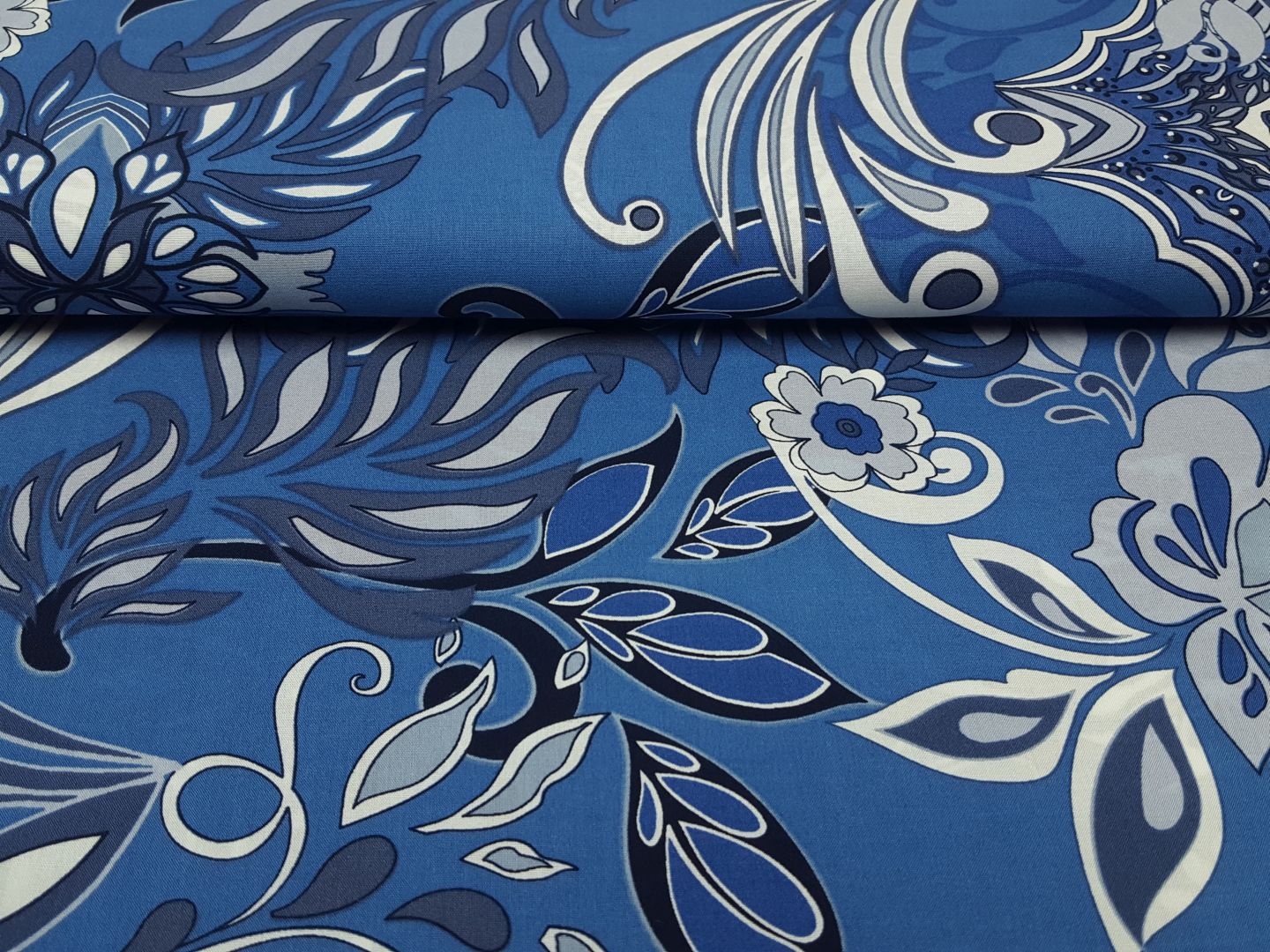 Flowers denim/hellblau