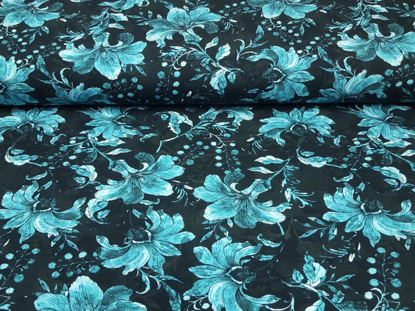 Flowers dunkelblau/hellblau