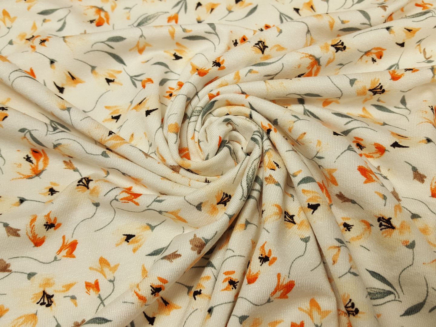 Einzelstück Flowers ecru/lachs/orange