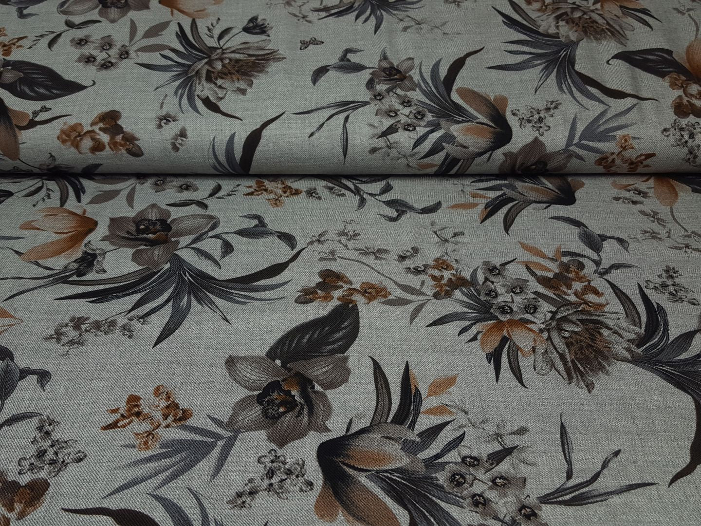 Flowers grau/fuchsbraun
