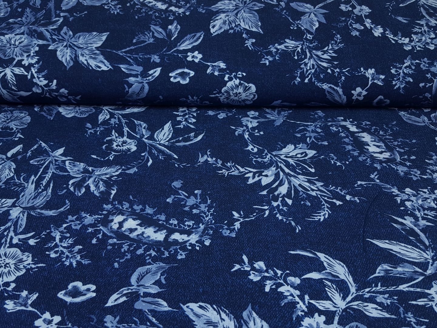 Einzelstück Flowers jeansblau/hellblau