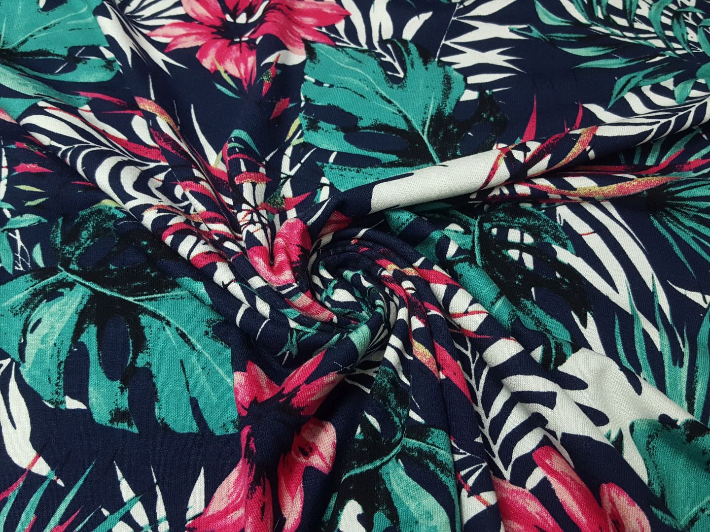 Flowers nachtblau/offwhite/pink