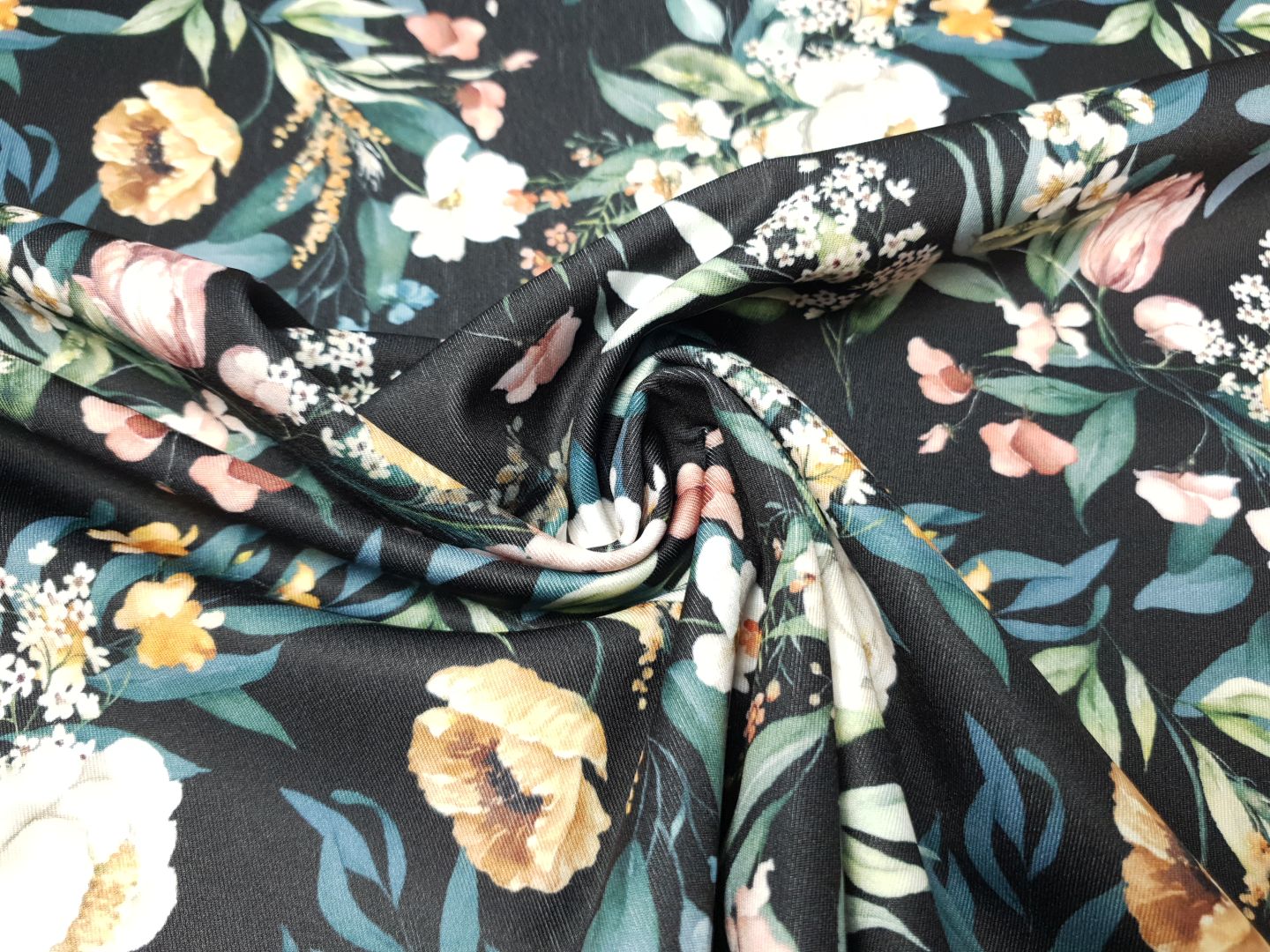 Flowers schwarz/mint/bunt