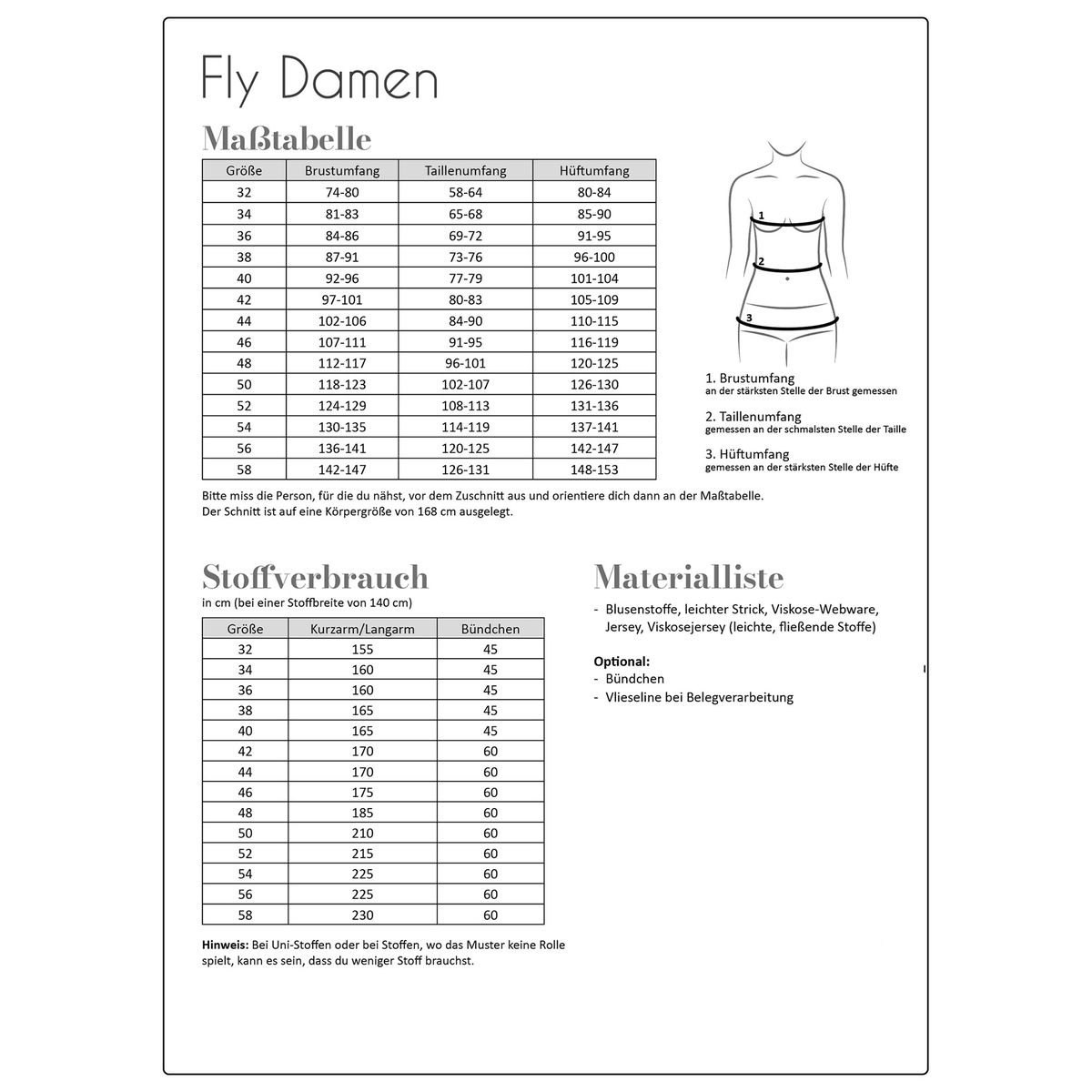 Papierschnittmuster Fly Damen von Fadenkäfer