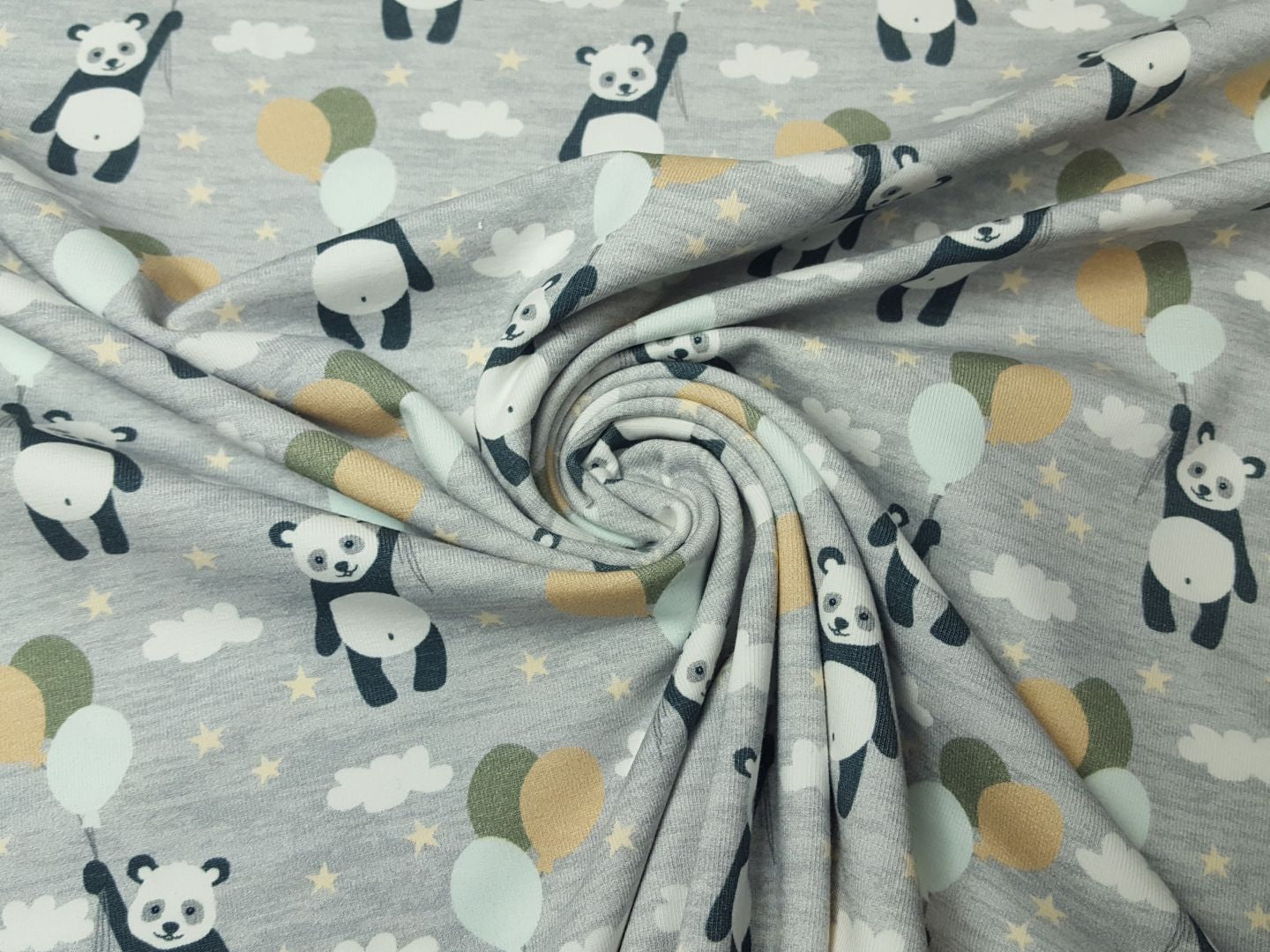 Einzelstück Flying Panda grau melange/offwhite/beige