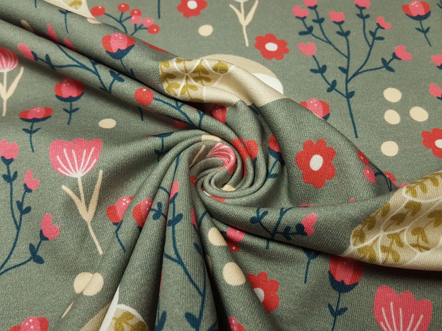 Einzelstück Friendly Owl khaki/ pink/ beige