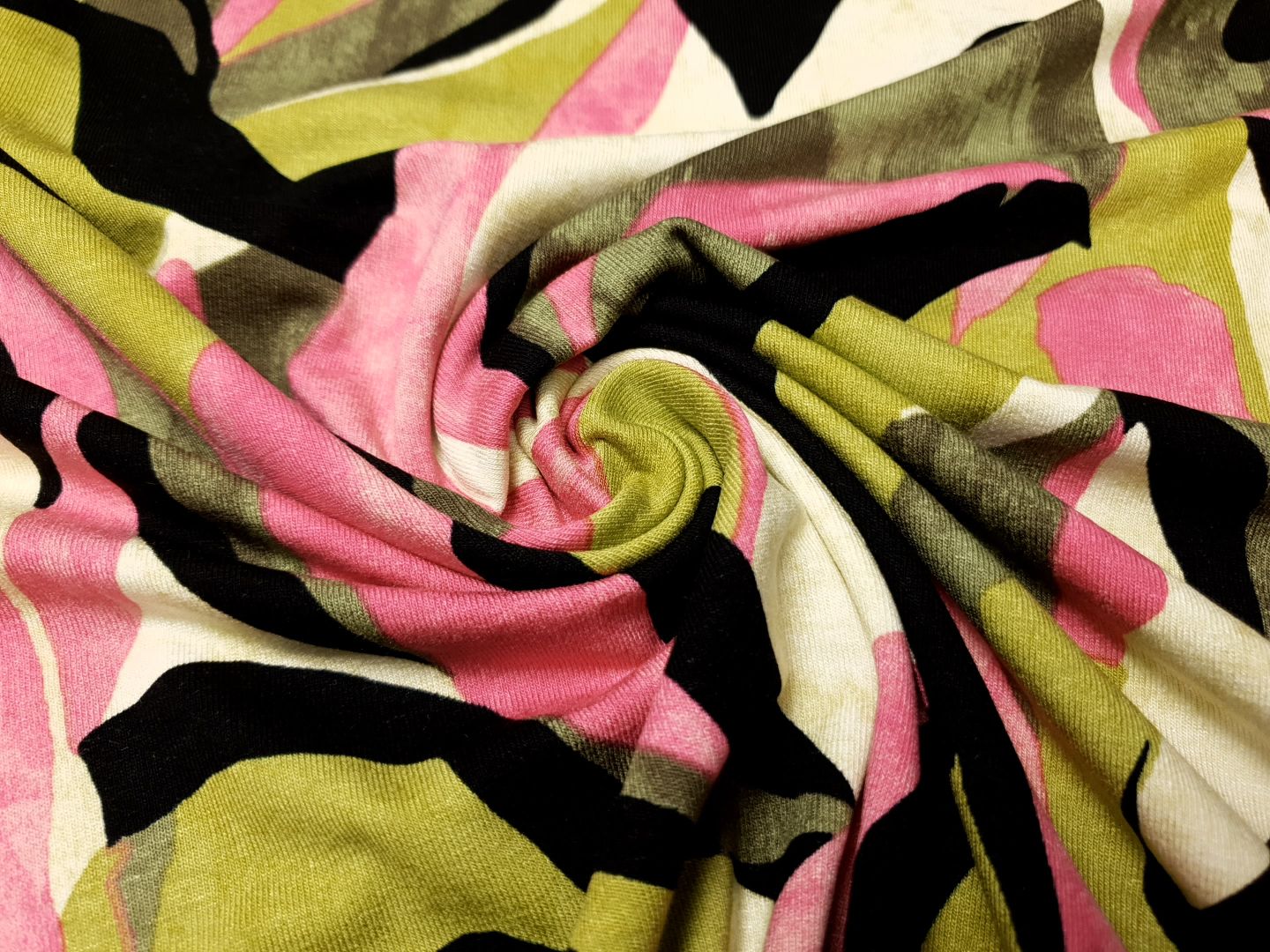 Einzelstück Graphic Leaves khaki/pink/schwarz