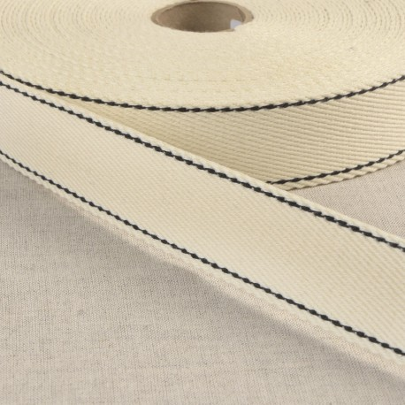 Gurtenband 30mm ecru/schwarz