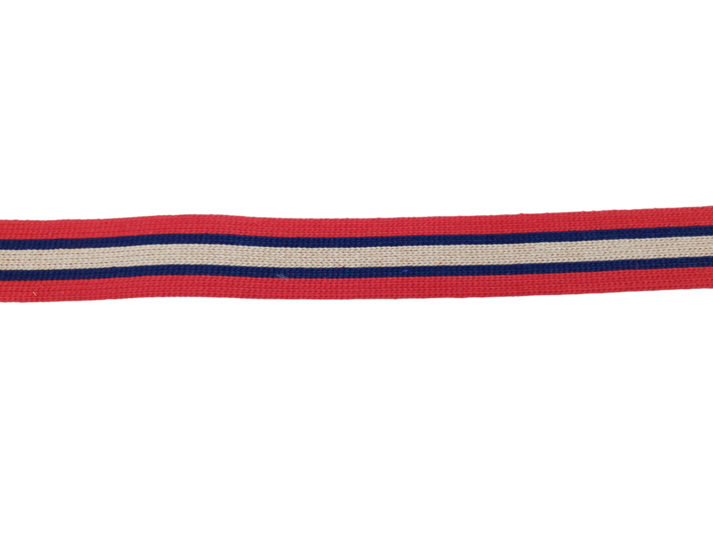 Gurtenband gestreift rot/dunkelblau/beige 40mm