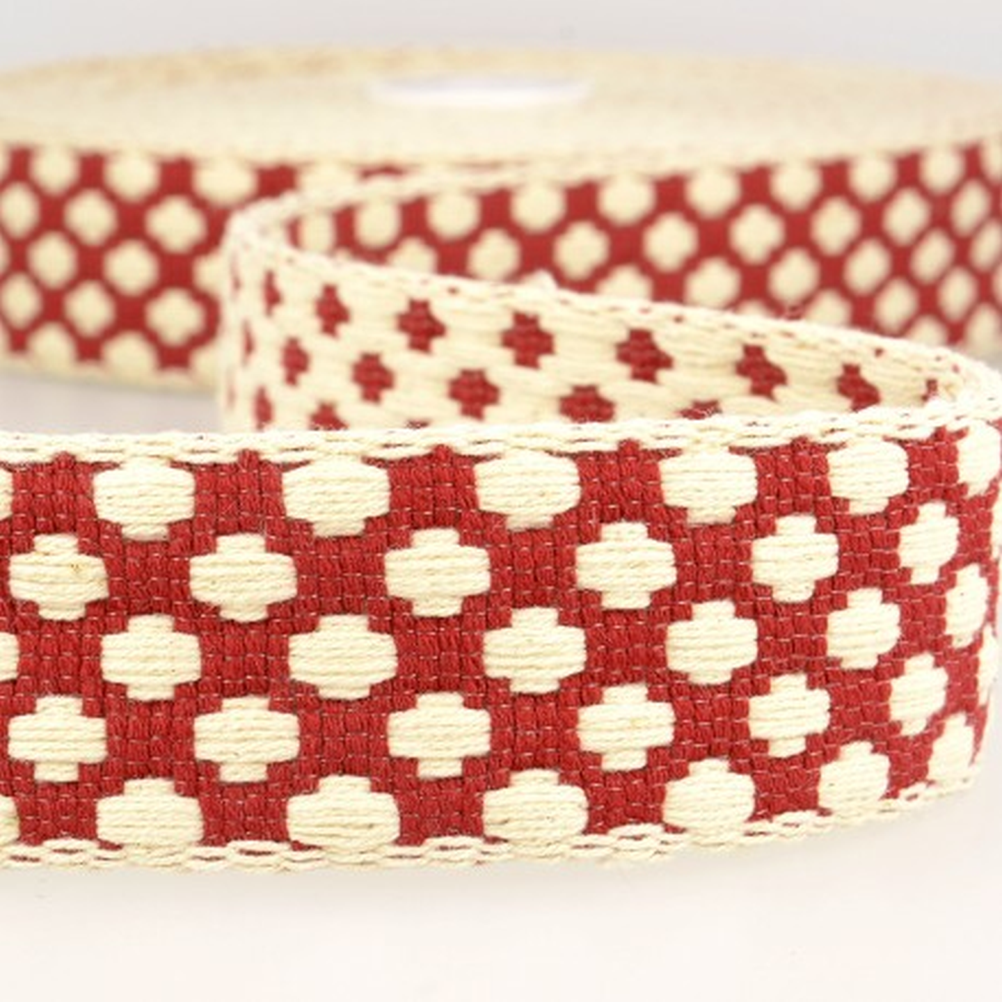 doppelseitiges Gurtband 40mm rot/ecru