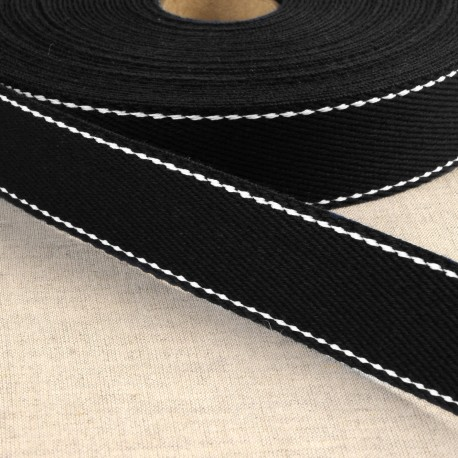 Gurtenband 30mm schwarz/weiss