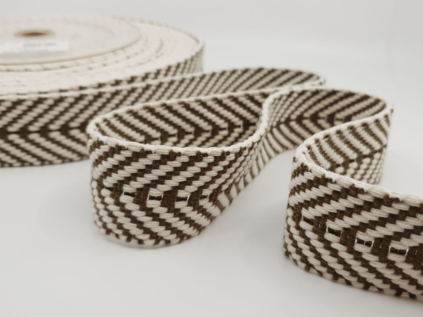 Gurtenband Stripes 40mm khaki/ecru