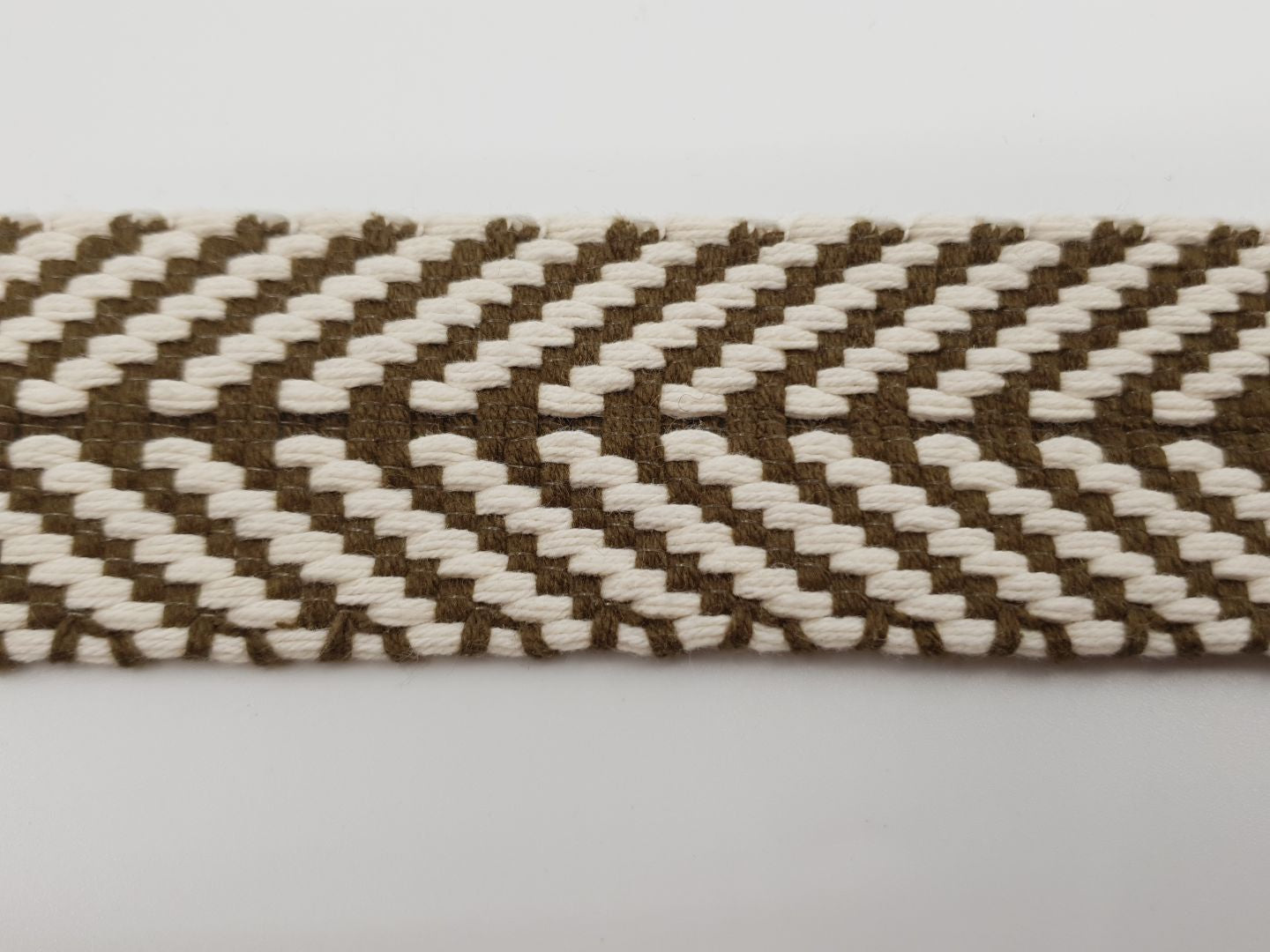 Gurtenband Stripes 40mm khaki/ecru